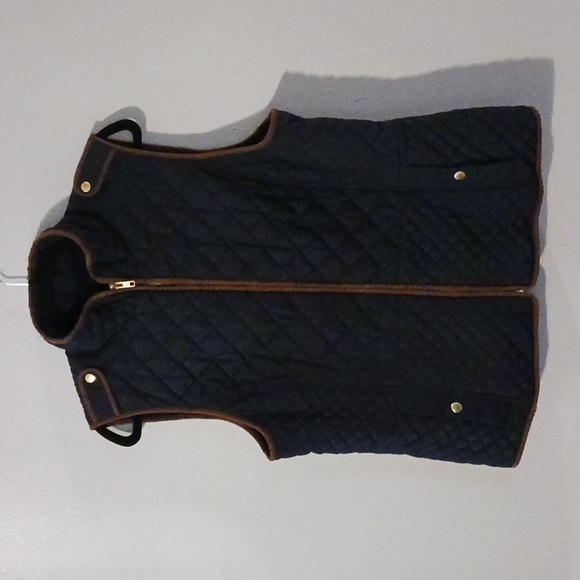 Talbots Jackets & Blazers - Talbots Vest Quilted Sleeveless Full Zip Front Pockets Gold Hardware Epaulettes